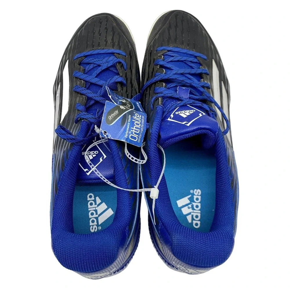 Baseball Cleats Adidas Sz 17 Power Alley 3 Blue Black White & Silver New w/o Box